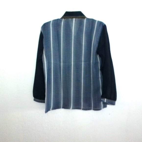 WangShiLi, Blue/white long sleeve shirt, with crystals/sequins design - Picture 6 of 11